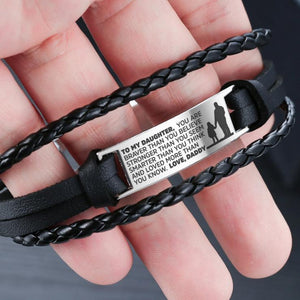 Daddy to daughter  woven steel bracelet